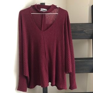 Urban Outfitters Long Sleeve Maroon Top